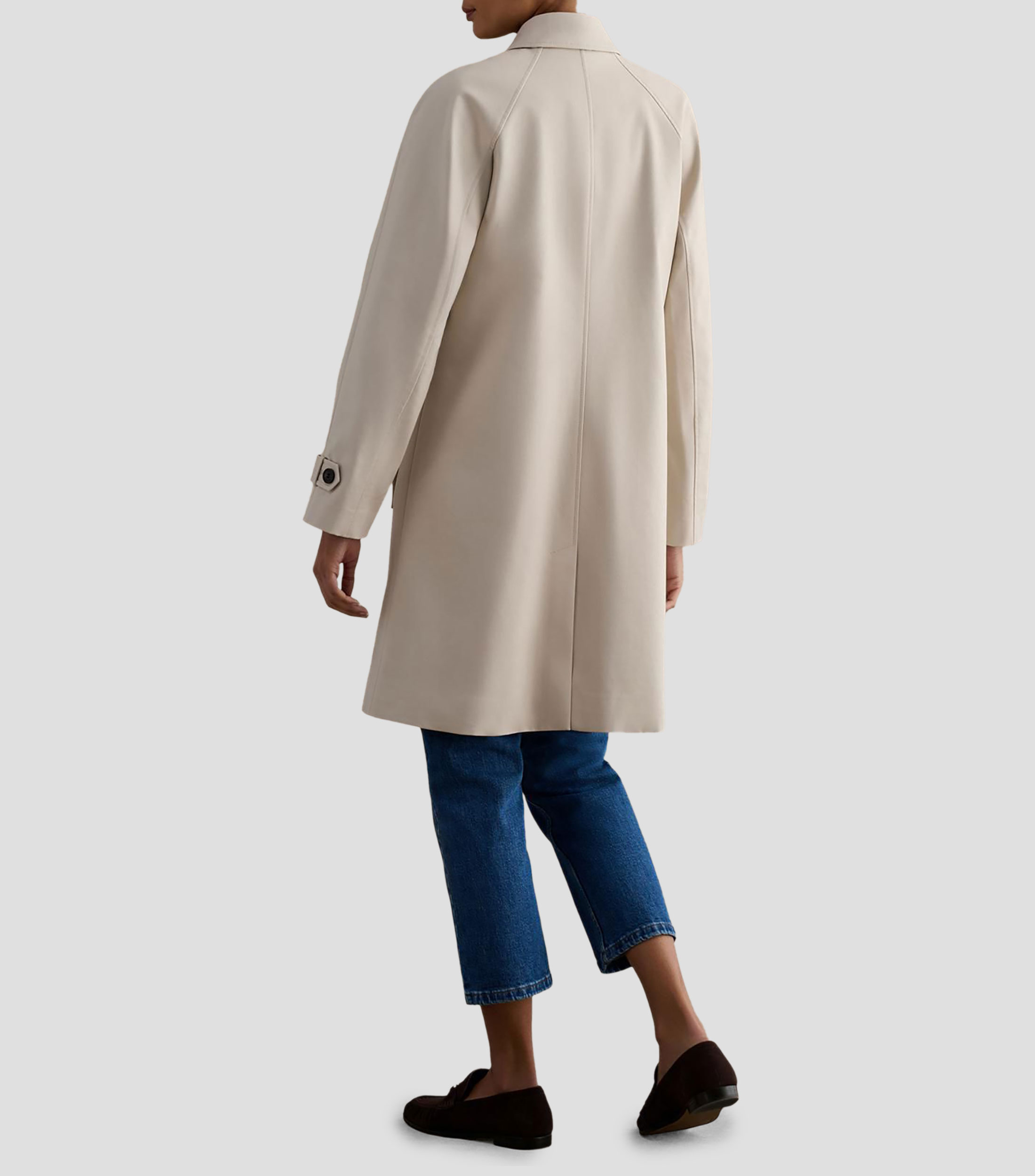 Gabardina larga con botones Mujer